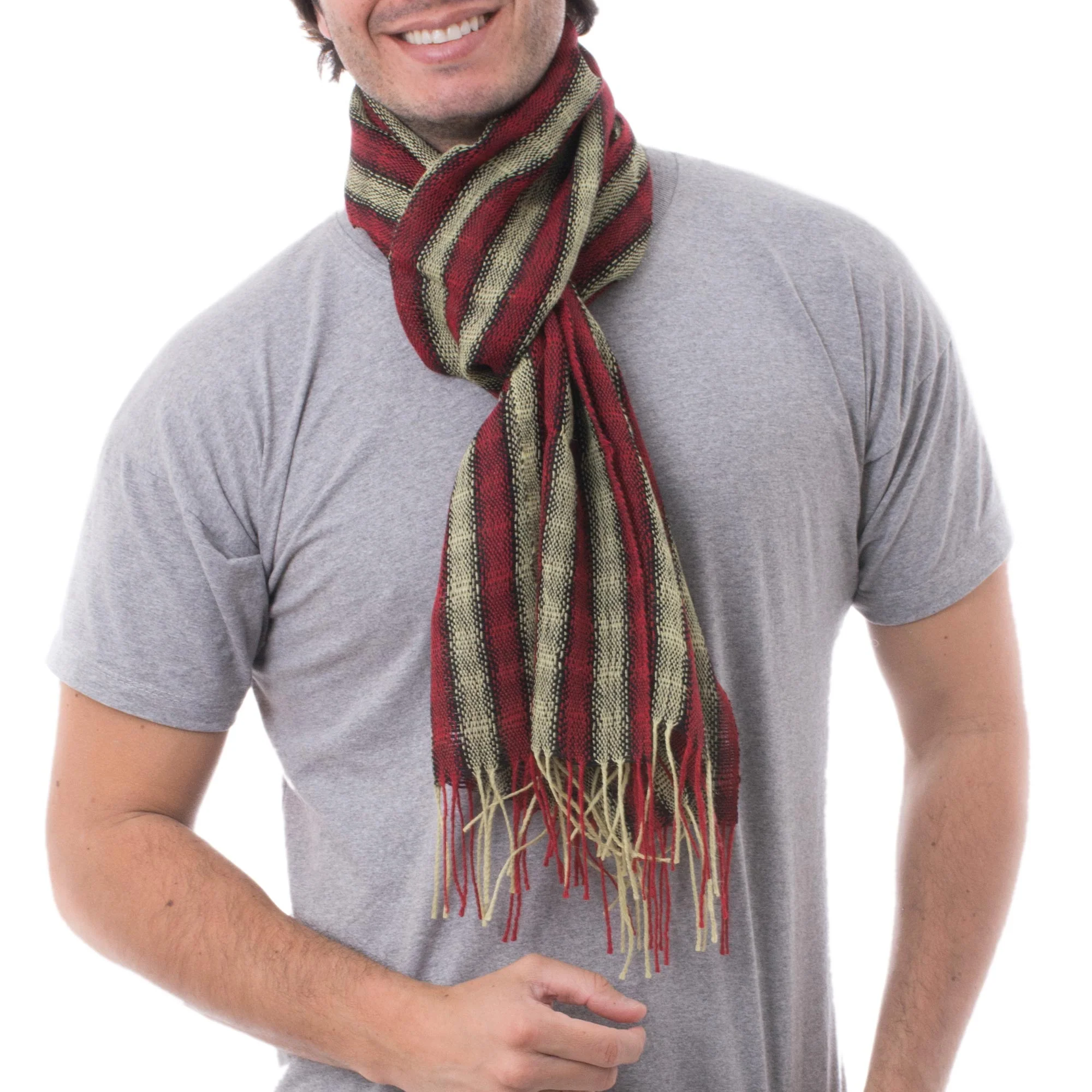 Winter Cheer Men's 100% alpaca scarf - Image 2