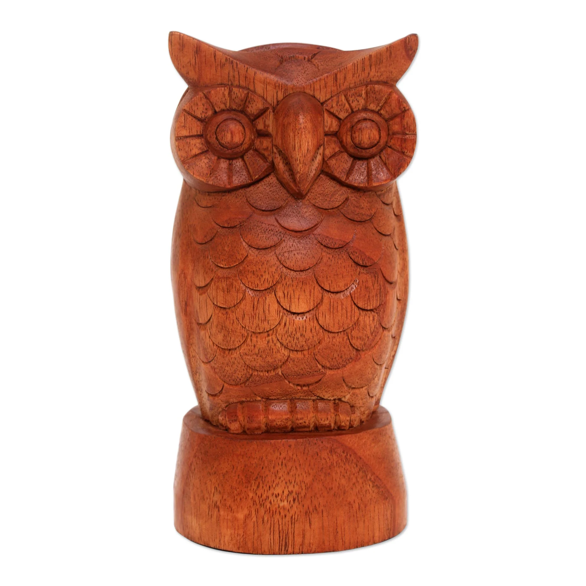 Wise Owl Owl-Shaped Jempinis Wood Eyeglasses Holder from Bali - Image 2