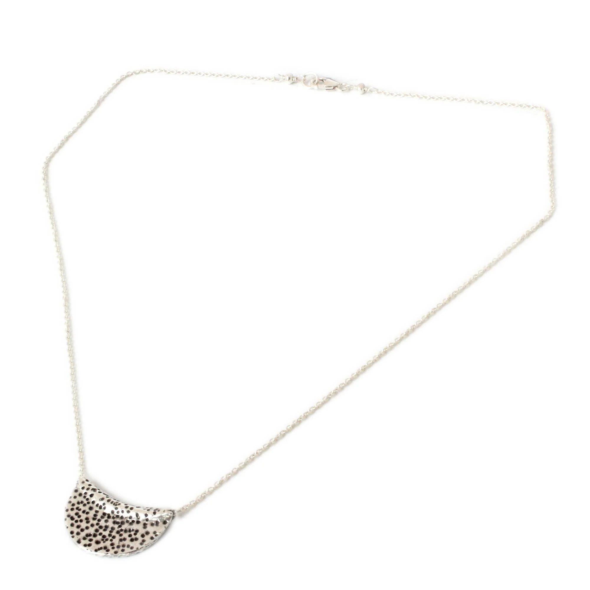 Wishing Moon Hand Crafted Silver Pendant Necklace - Image 3