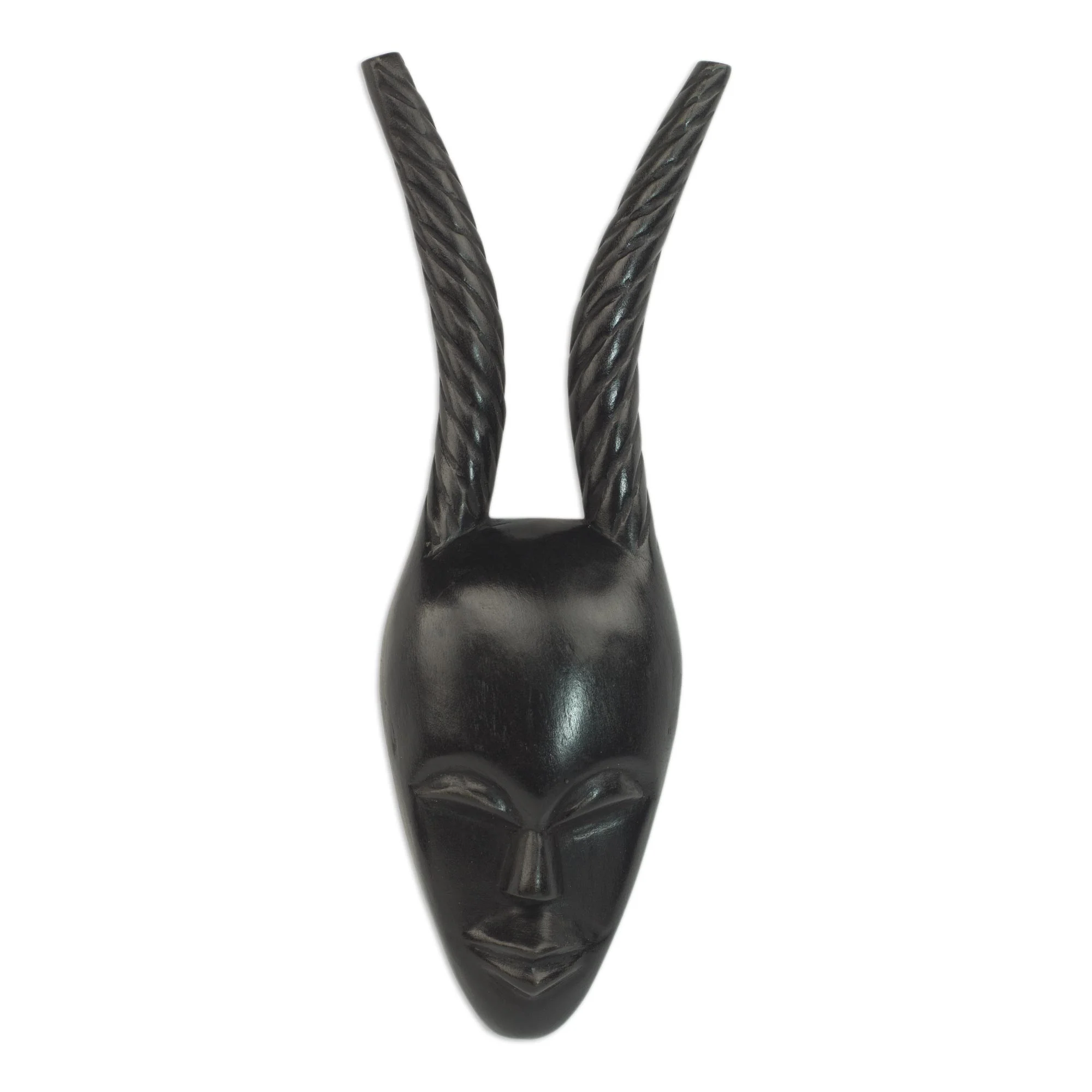 Woman Warrior Handmade Ashanti Wood Mask - Image 2