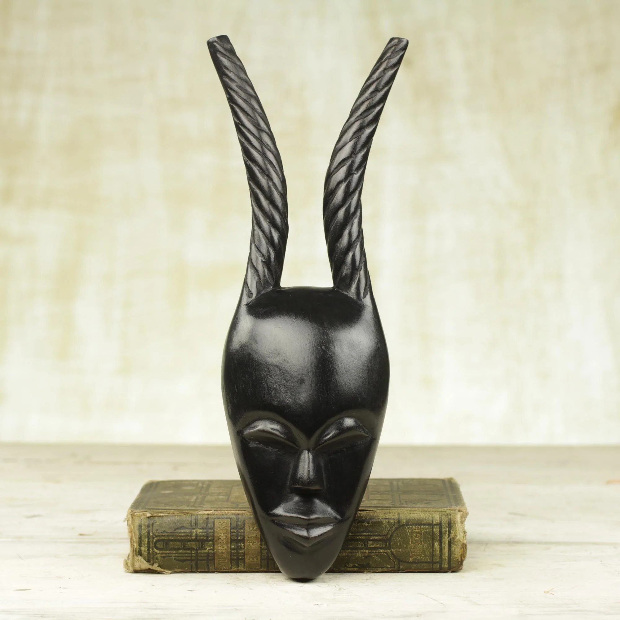 Woman Warrior Handmade Ashanti Wood Mask - Image 3