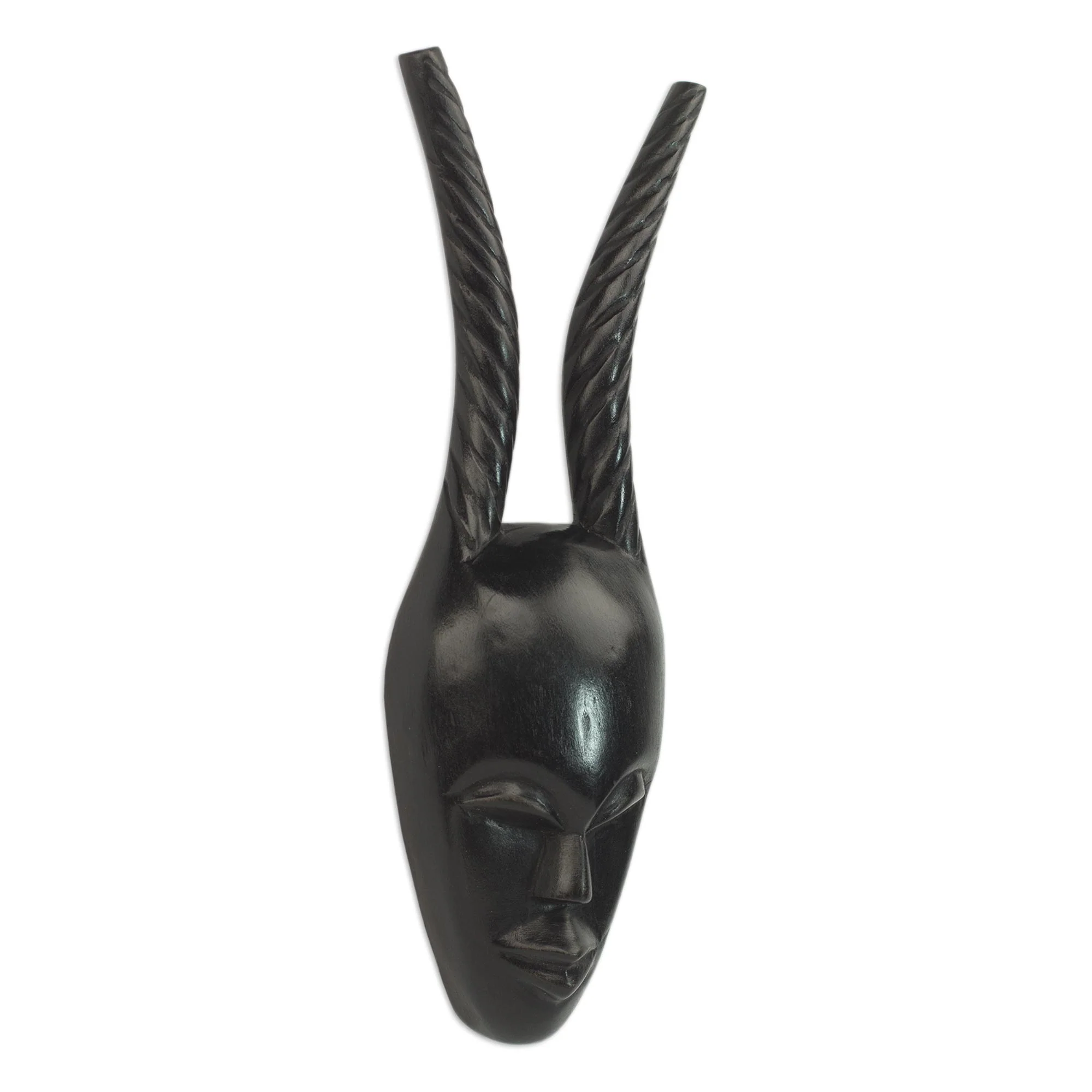 Woman Warrior Handmade Ashanti Wood Mask - Image 4
