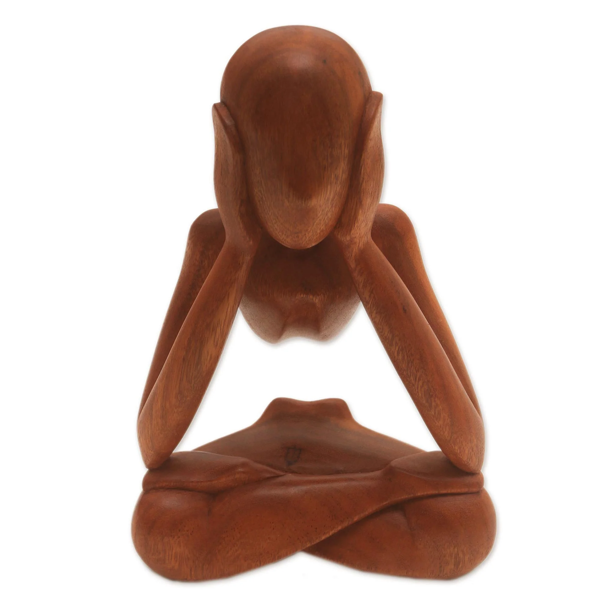 Wondering Abstract Suar Wood Sculpture of a Person from Indonesia - Image 2