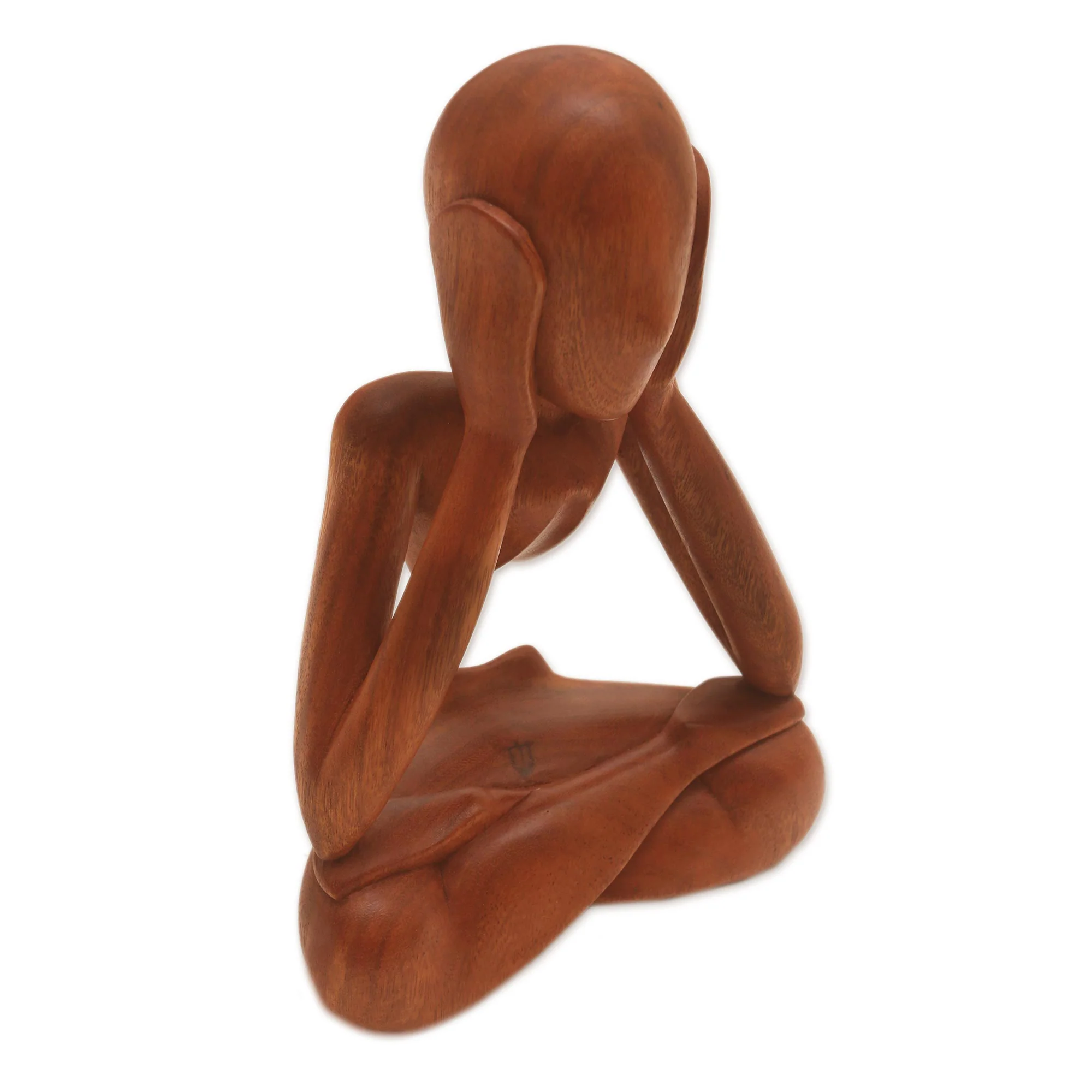 Wondering Abstract Suar Wood Sculpture of a Person from Indonesia - Image 4