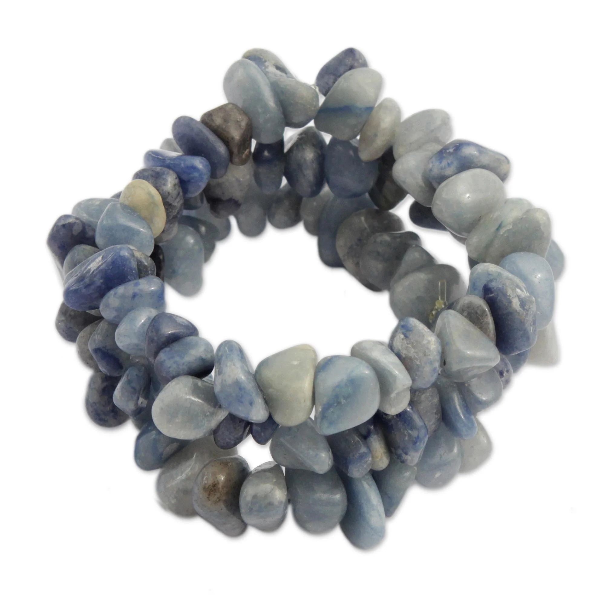 Wonders Blue Quartz Beaded Stretch Bracelets from Brazil (Set of 3) - Image 4
