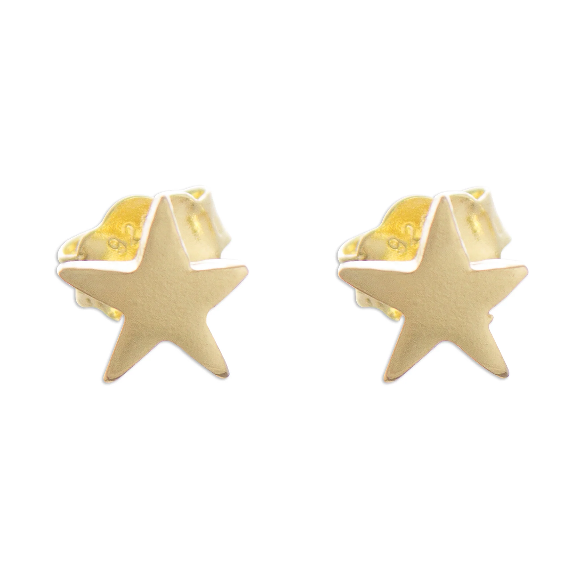 Wondrous Stars 18k Gold Plated Sterling Silver Star Stud Earrings from Peru - Image 2