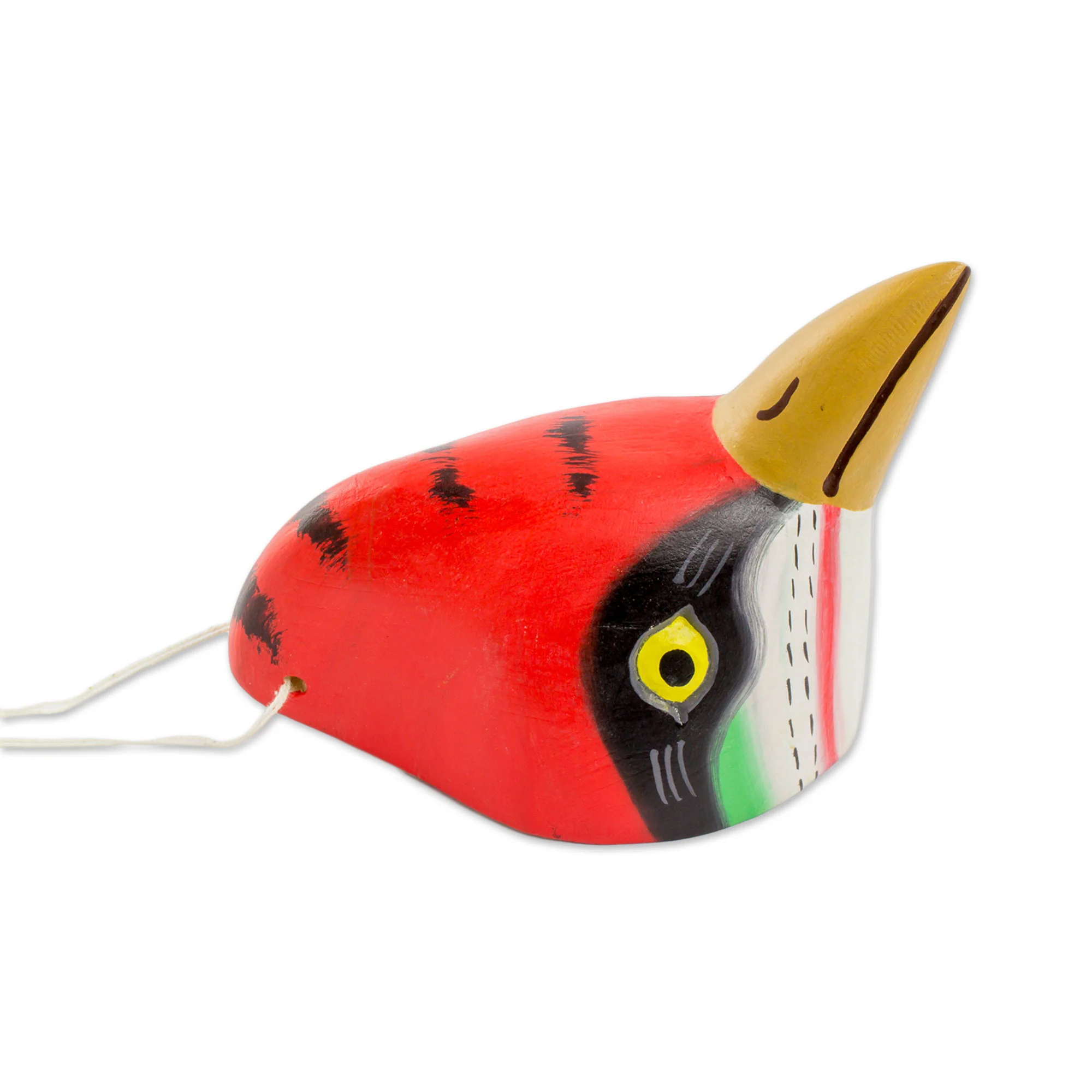Woodpecker Handcrafted Pinewood Mask of a Woodpecker from Guatemala - Image 4