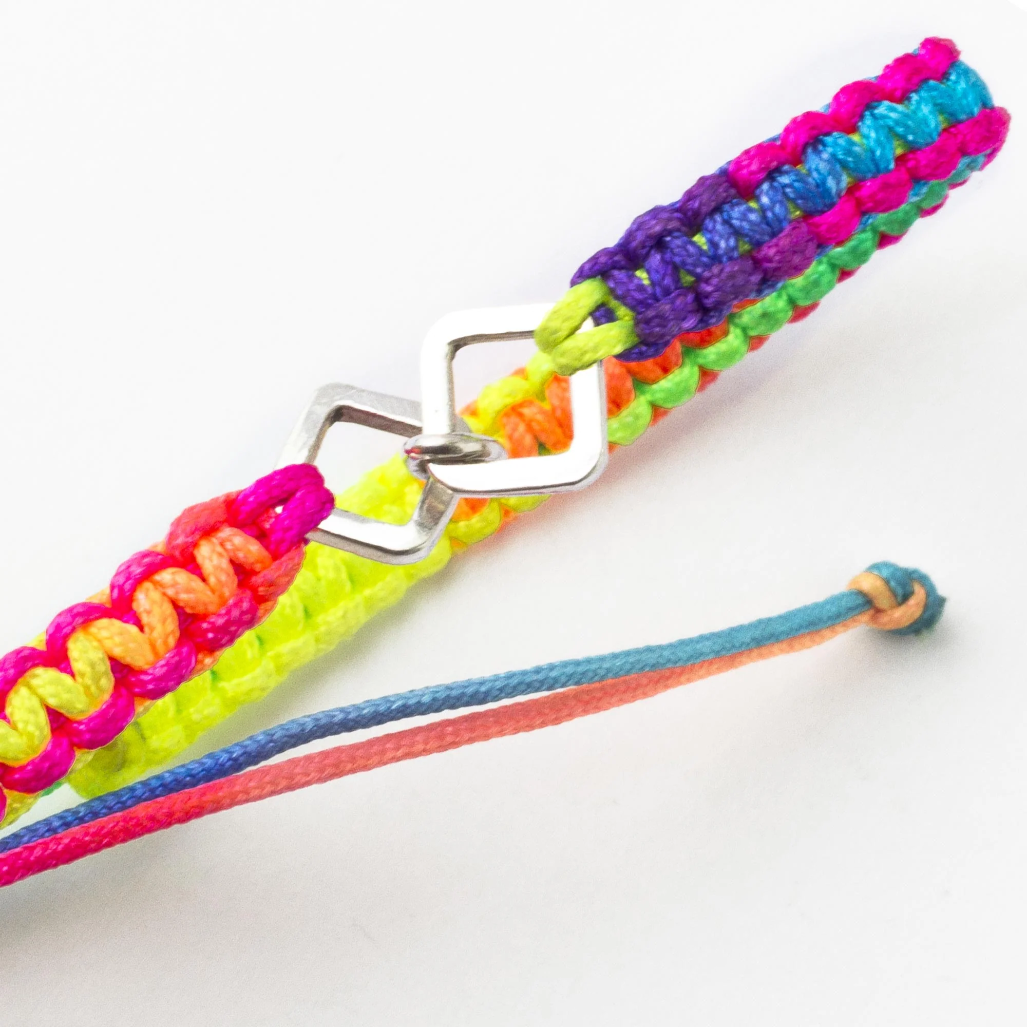 World in Unity Peru Rainbow Macrame Sterling Silver Unity Bracelet - Image 5