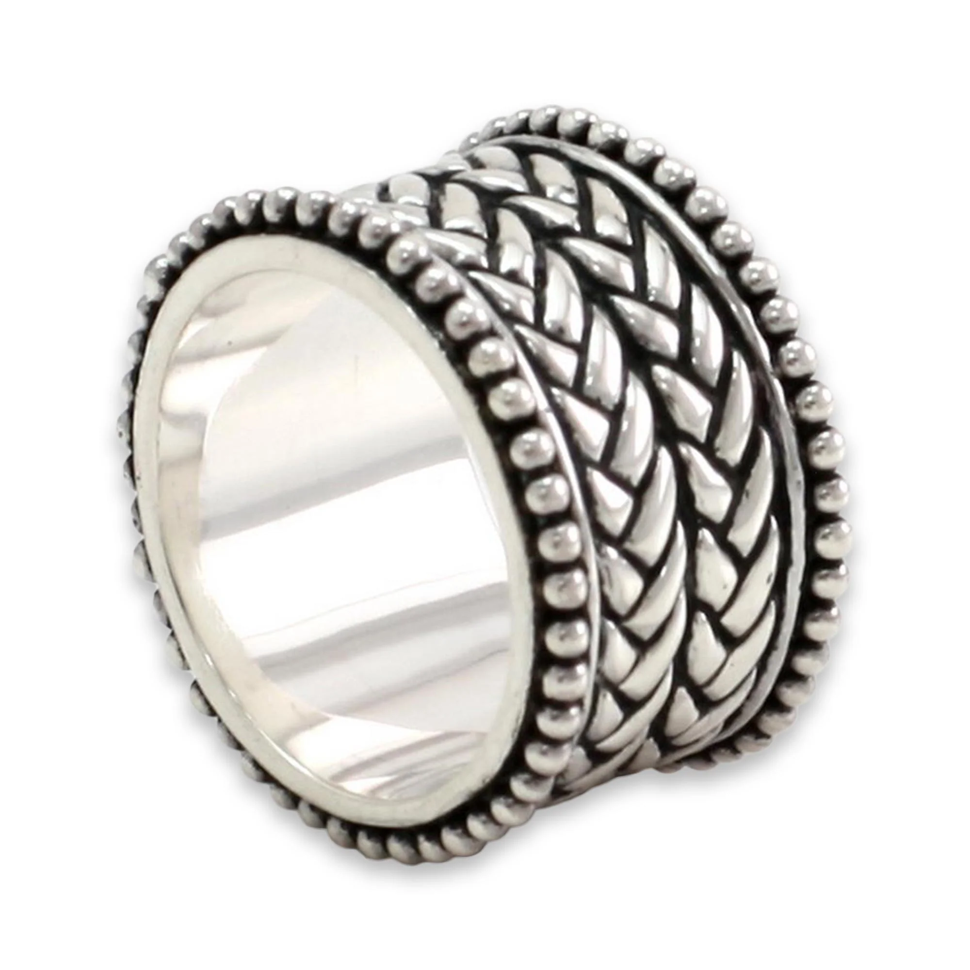 Woven Wonder Sterling Silver Men's Ring - Image 2
