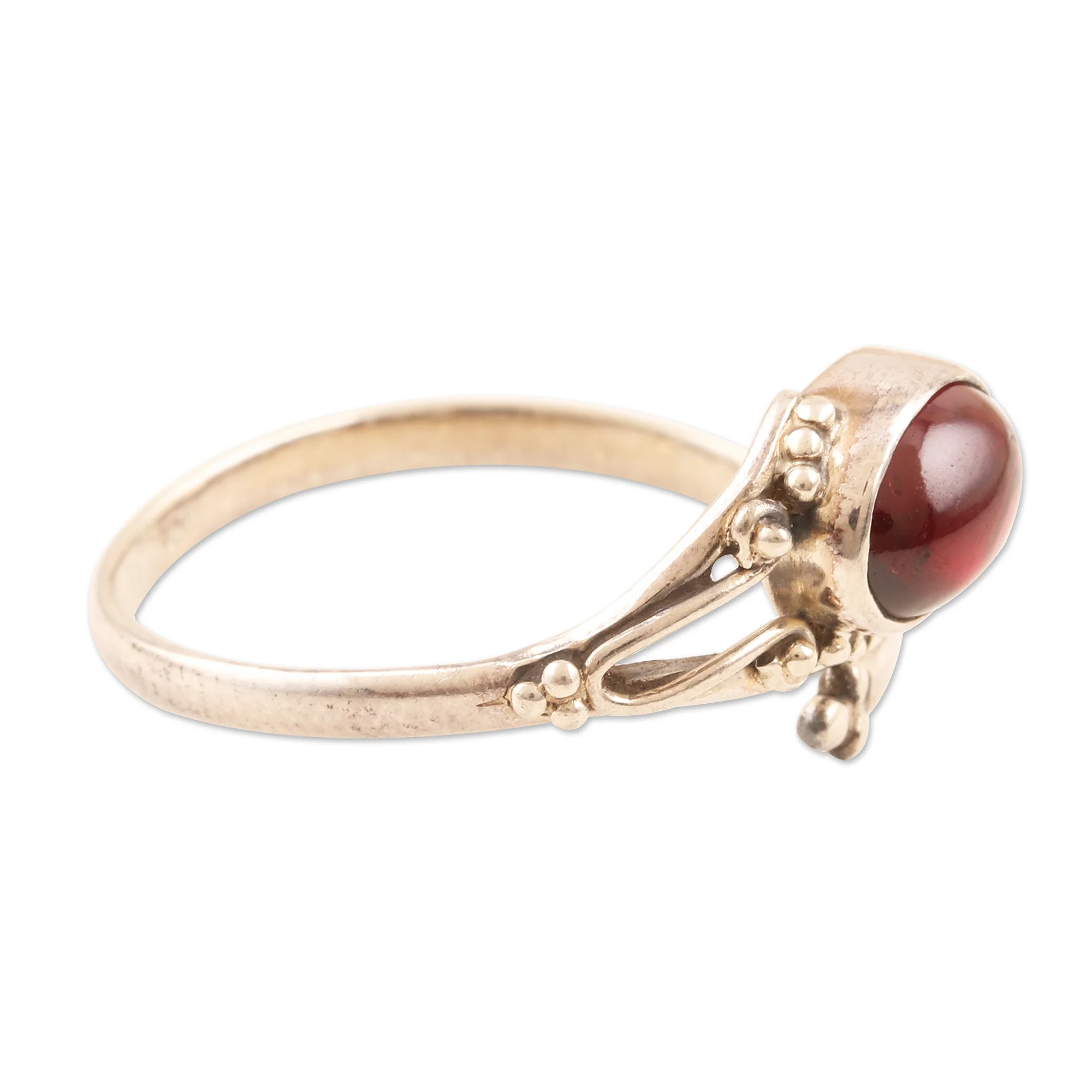 Wrapped in Red Handmade Garnet and Sterling Silver Wrap Ring - Image 4