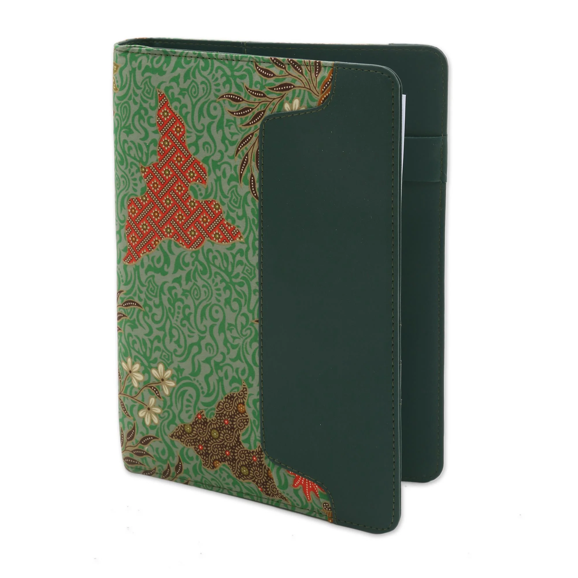 Writer's Eden Handmade Batik Cotton Planner in Blue from Indonesia - Image 2