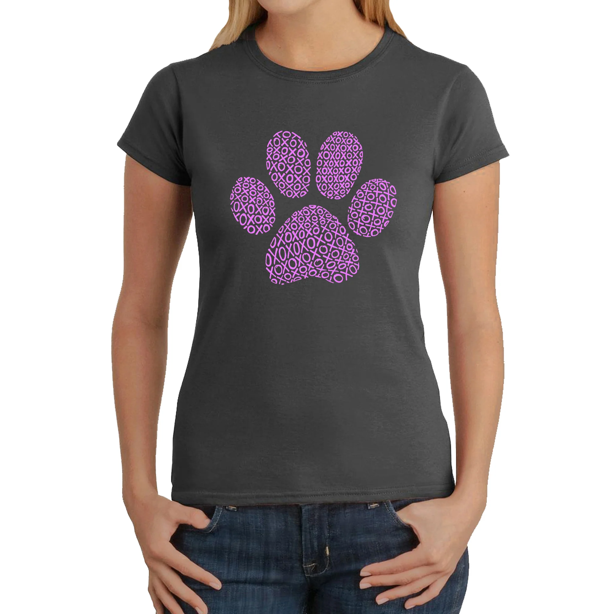 XOXO Dog Paw - Women's Word Art T-Shirt - Image 6