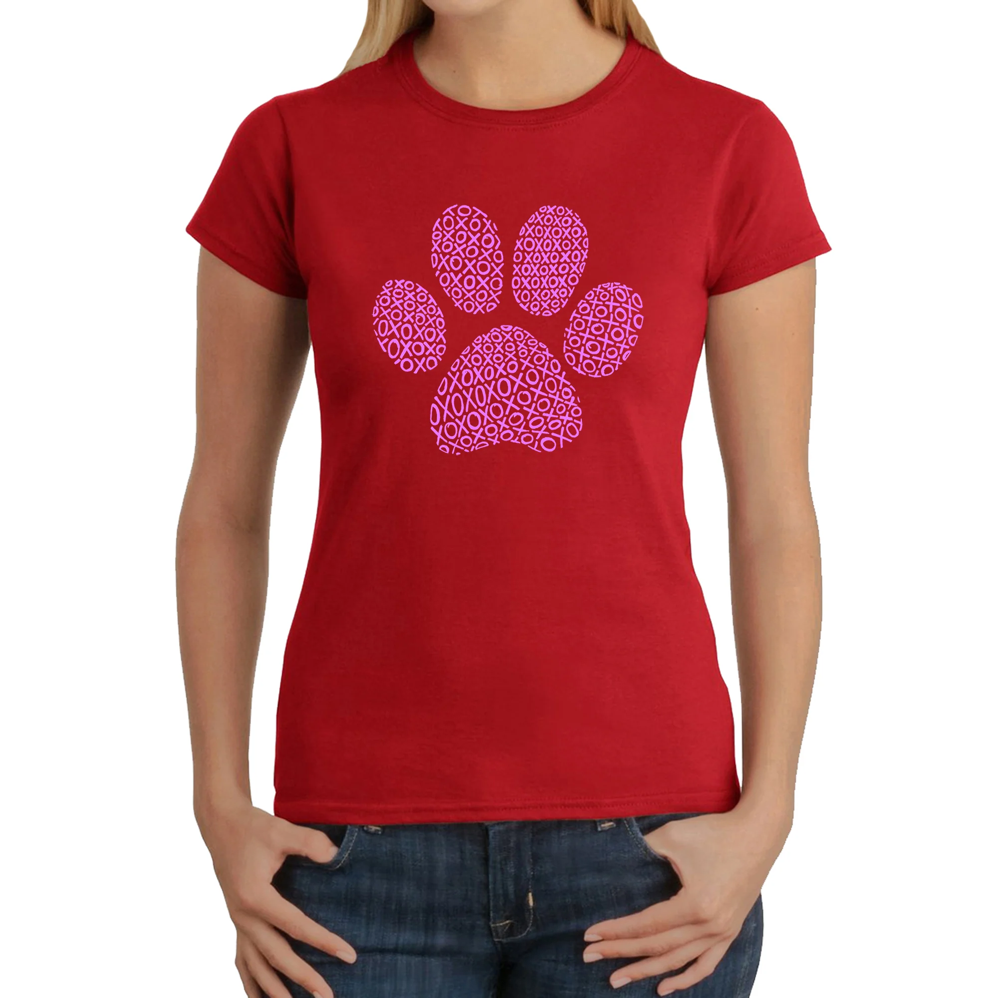 XOXO Dog Paw - Women's Word Art T-Shirt - Image 7