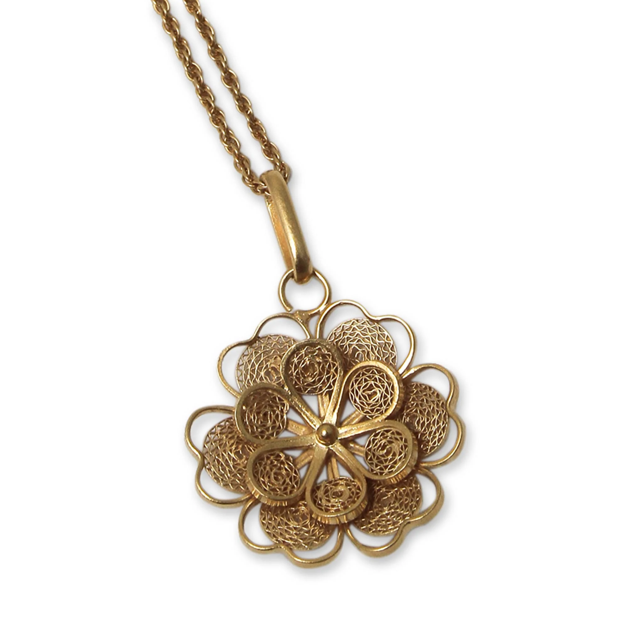 Yellow Rose Pendant Necklace - Image 3