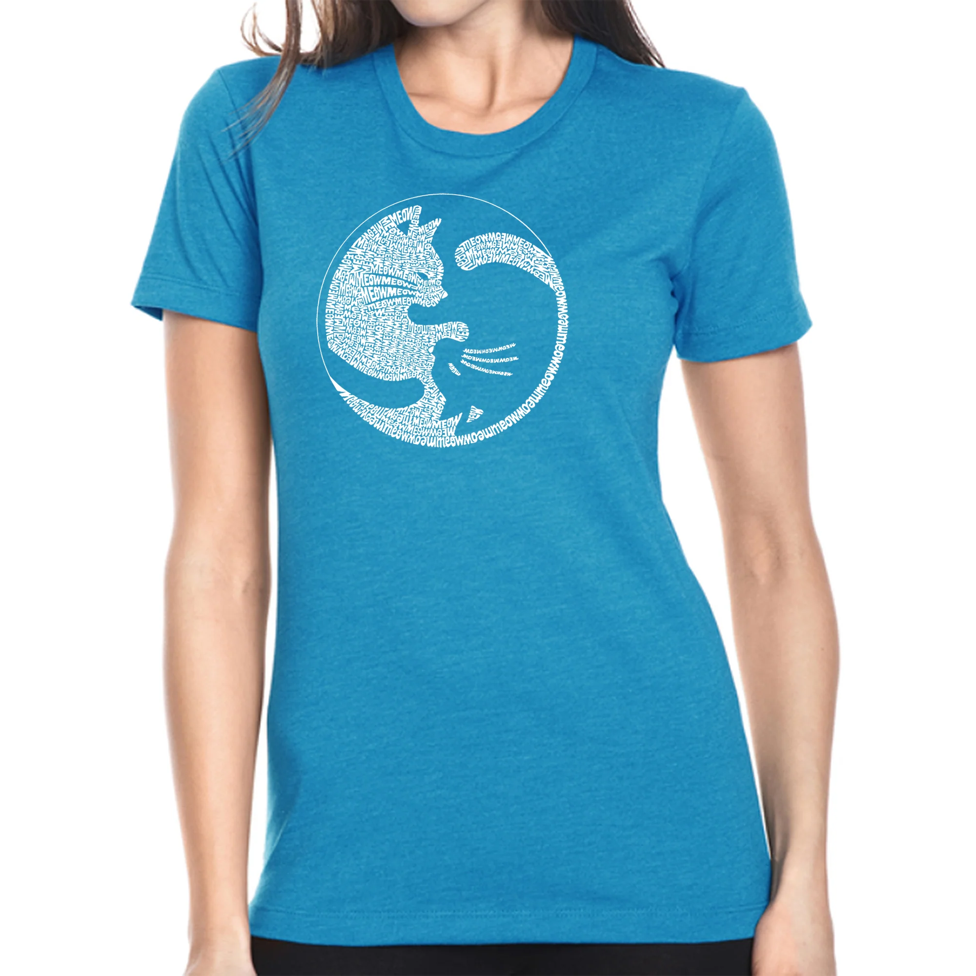Yin Yang Cat - Women's Premium Blend Word Art T-Shirt - Image 3