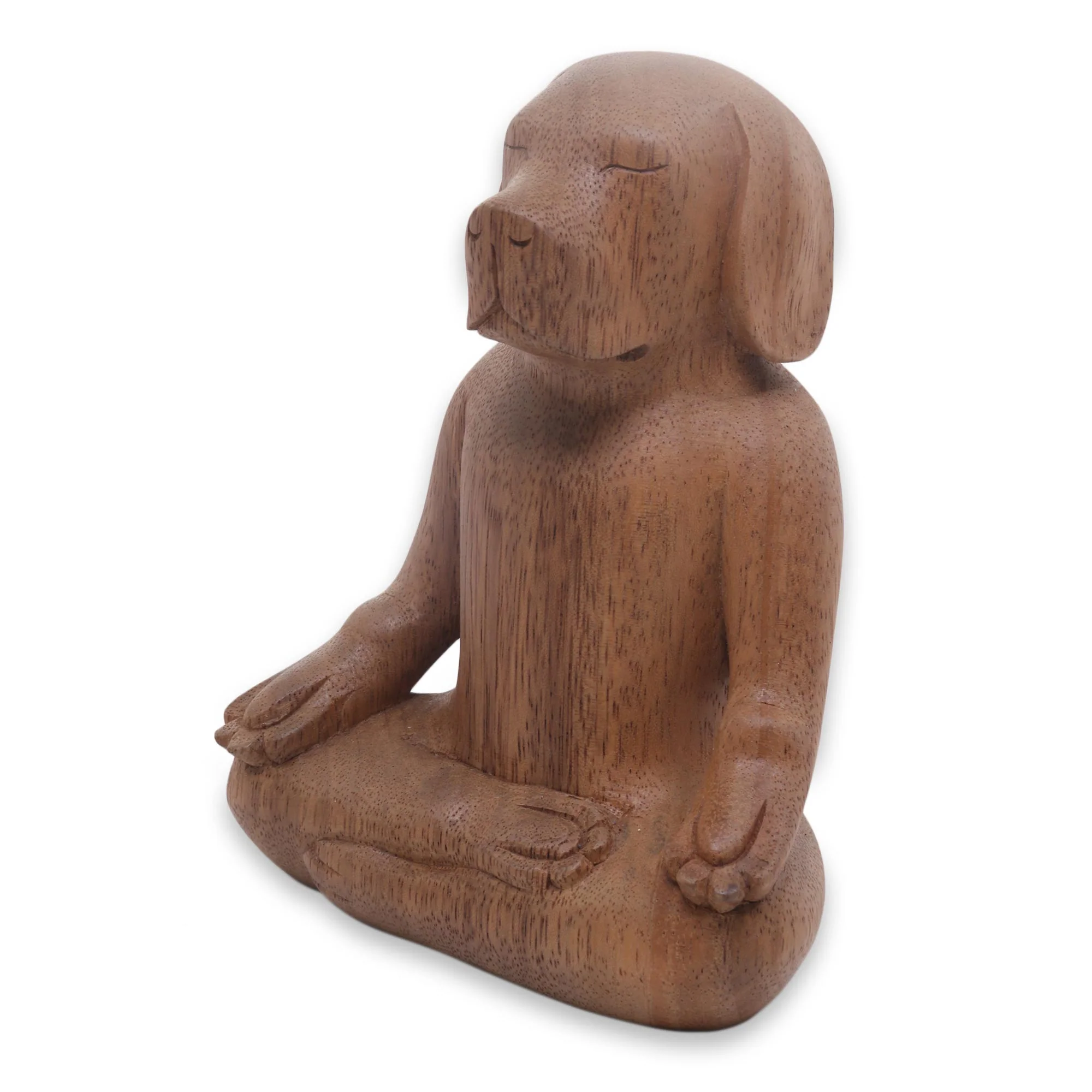 Yoga Beagle Artisan Hand Carved Wood Beagle in Yoga Pose Sculpture - Image 4