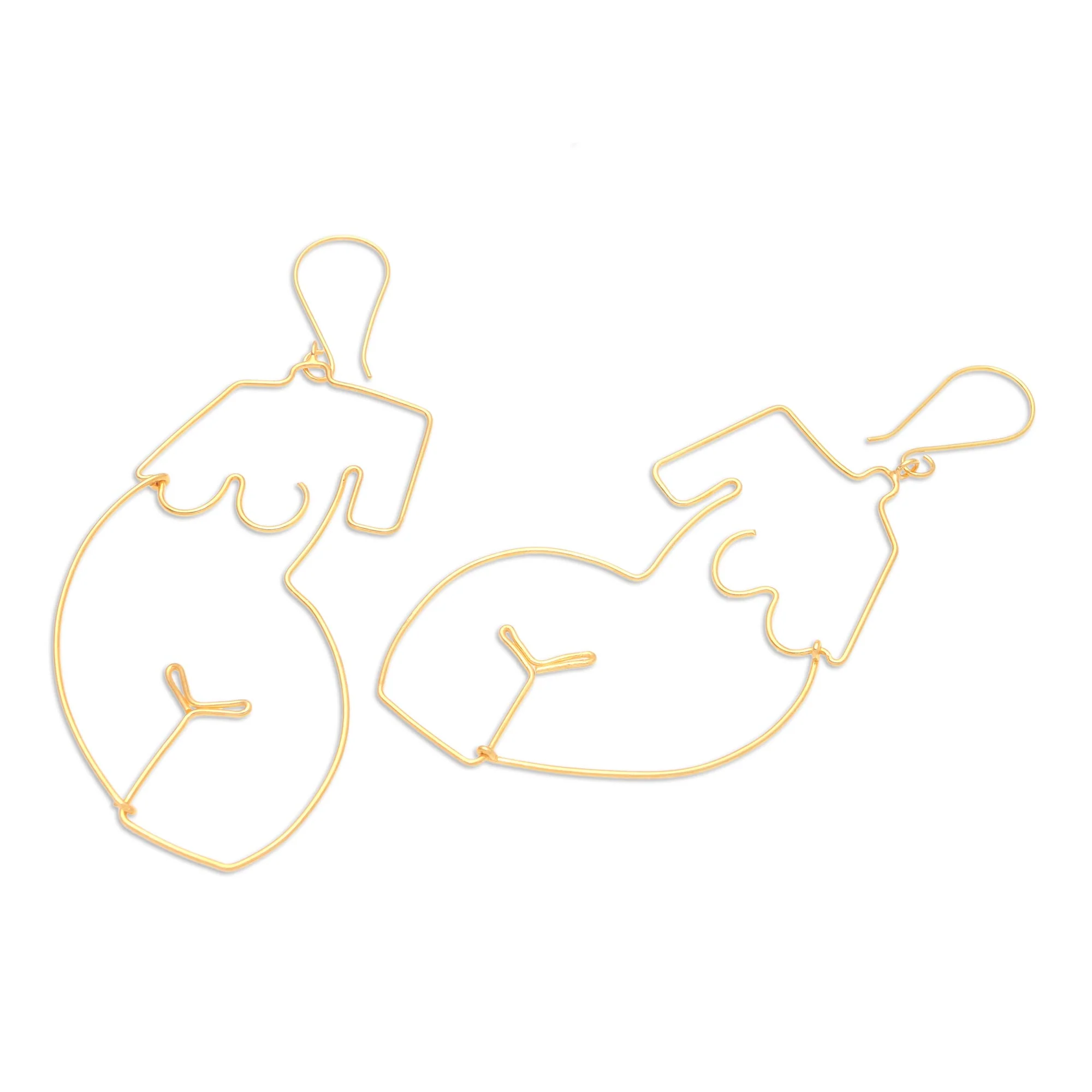 You Are Beautiful Gold-Plated Female Figure Dangle Earrings - Image 4