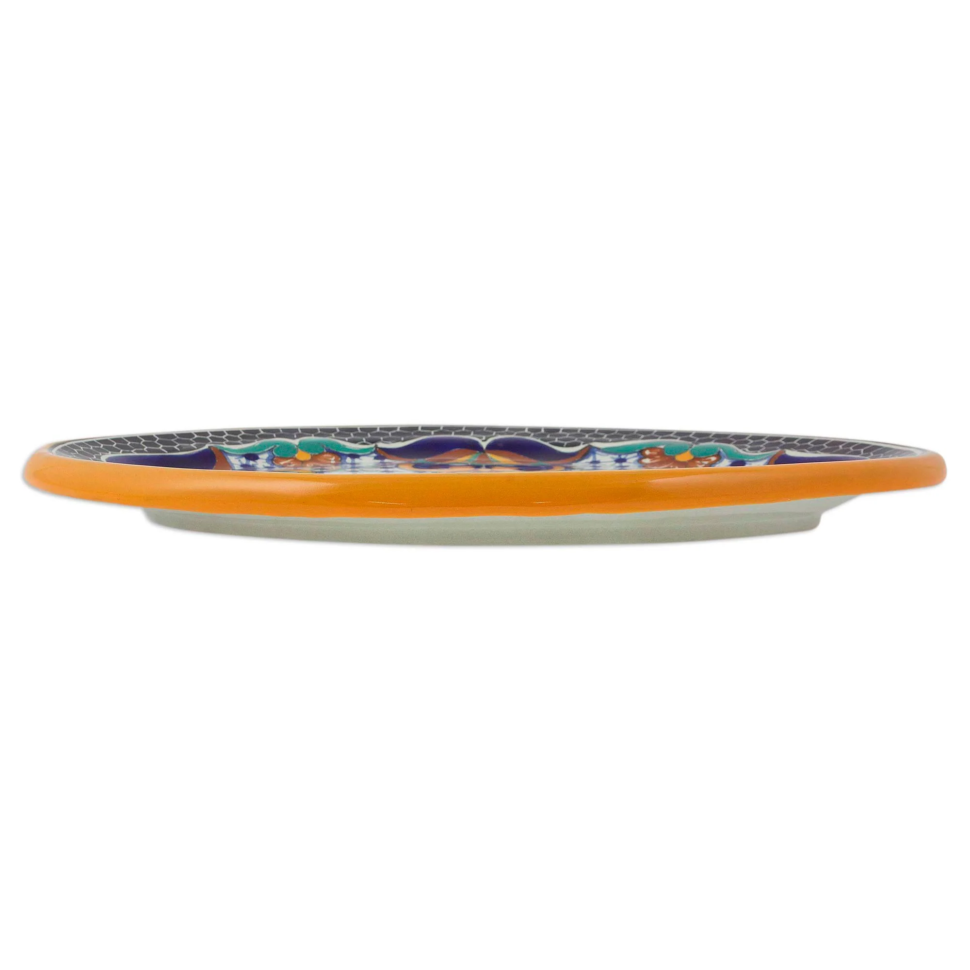 Zacatlan Flowers Artisan Crafted Ceramic 13 Inch Oval Serving Plate - Image 5