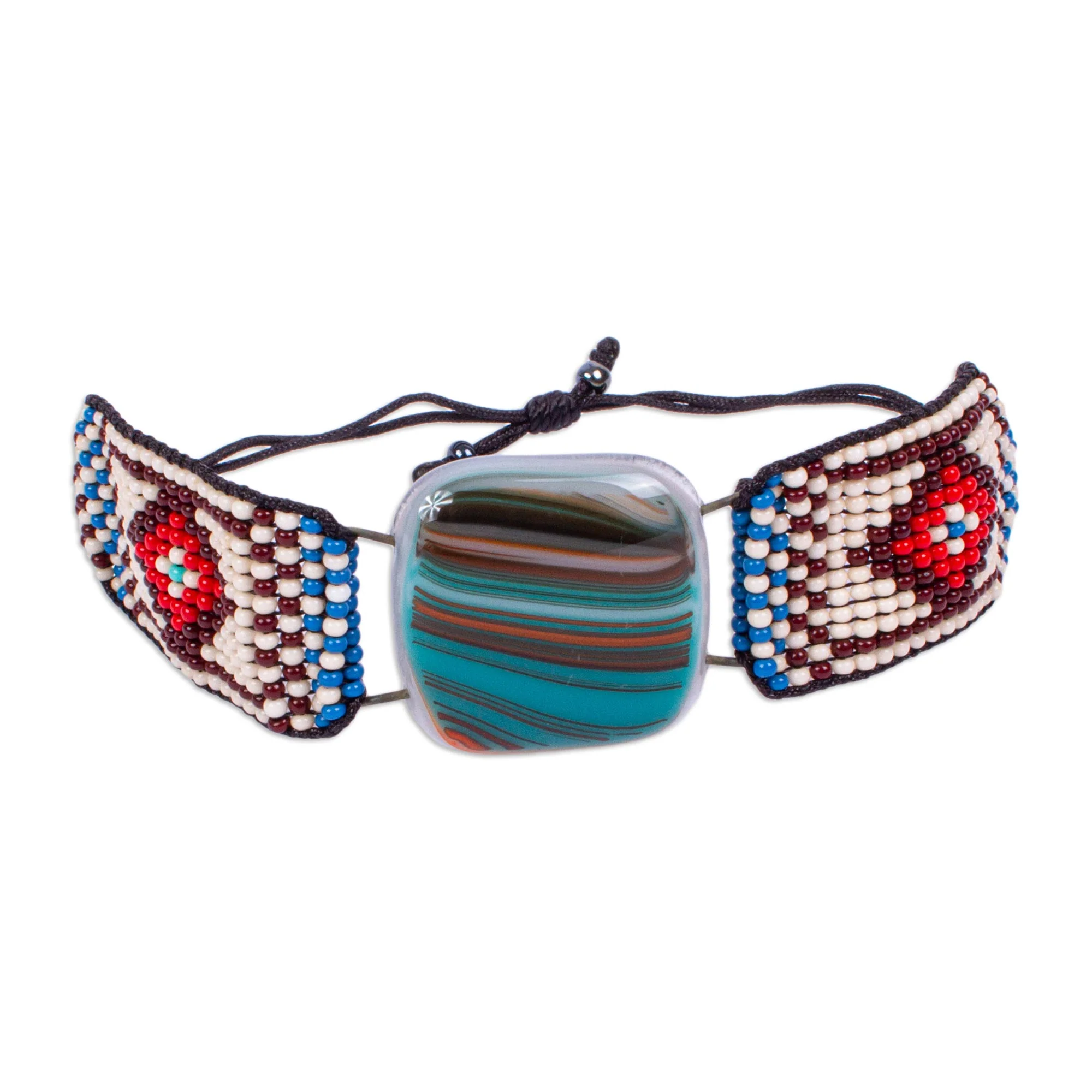 Zapopan Currents Handmade Fused Glass Bracelet - Image 2