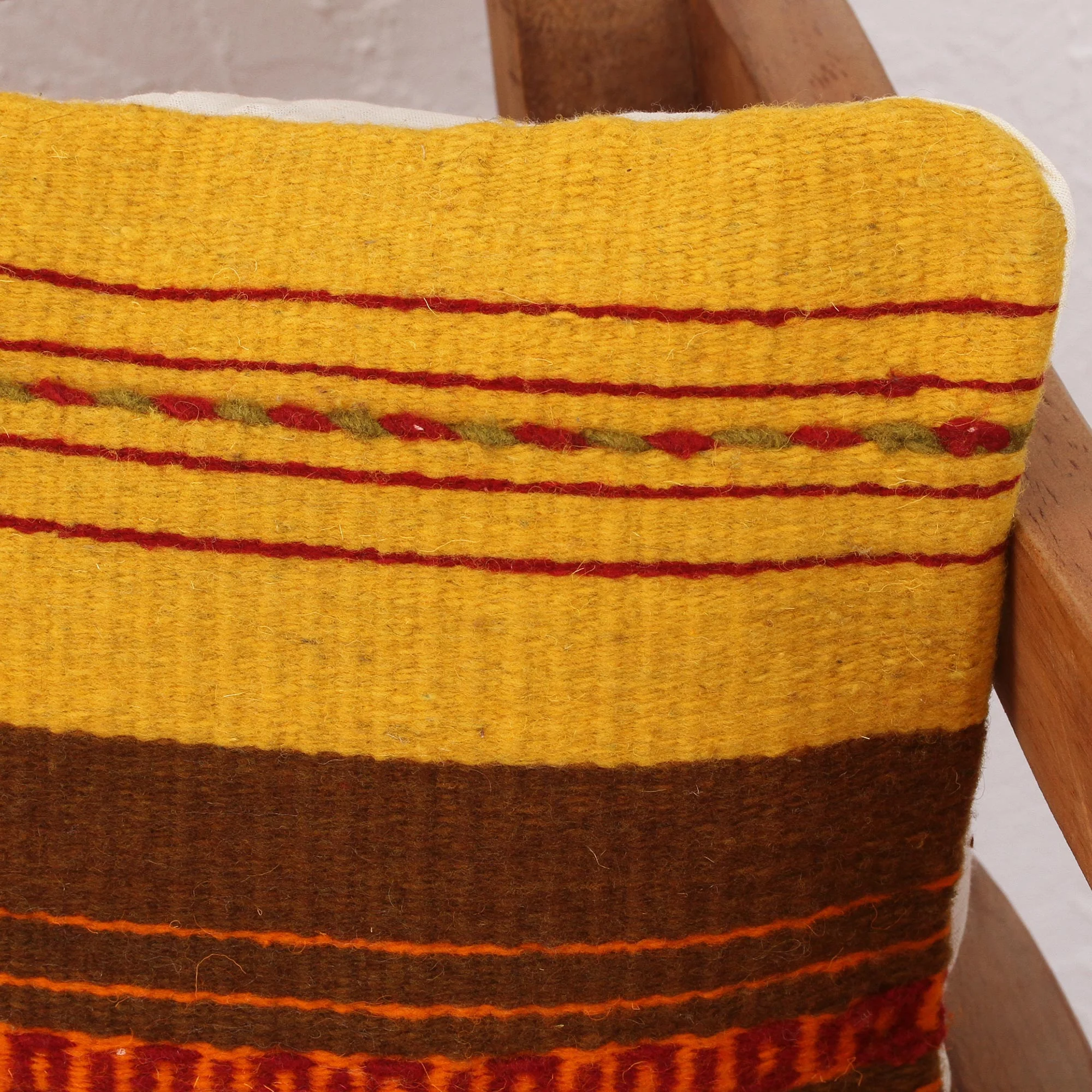 Zapotec Vibes Handcrafted Wool Zapotec Cushion Cover - Image 3