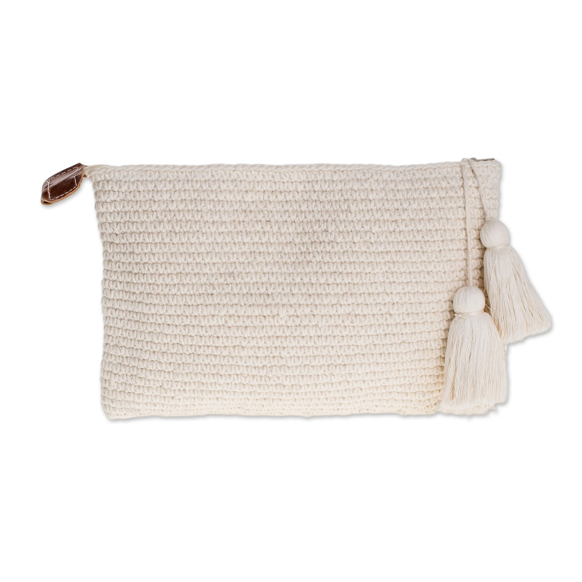 Zigzag Emerald Hand-Crocheted Cotton Handbags with Emerald Zigzags (Pair) - Image 5